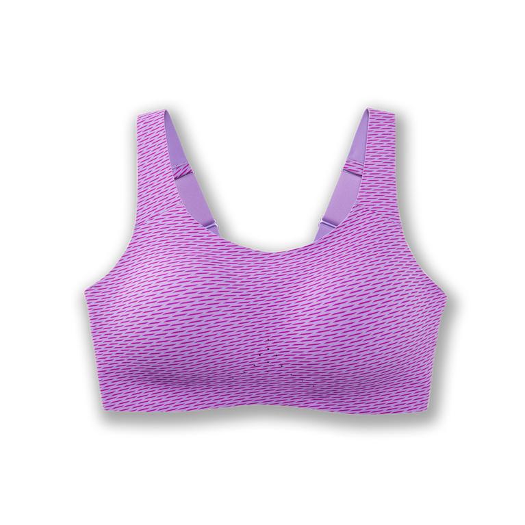 Brooks Dare Scoopback - Womens Running Bra - Heliotrope Texture Print/Mediumpurple (40617YWOZ)